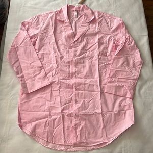 SKIMS COTTON POPLIN SLEEP BUTTON UP DRESS